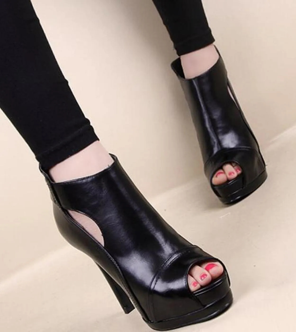 11 cm nuove donne pompe primavera autunno scarpe da ufficio traspirante scava fuori stivali con tacco quadrato donna tacchi piat