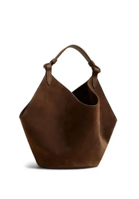 Borsa a mano Lotus mini in marrone - donna