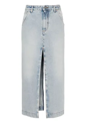 Gonna Erika midi denim in blu - donna