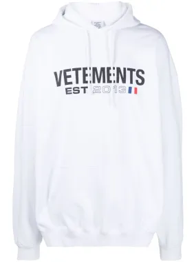 hoodie bianca con logo stampato
