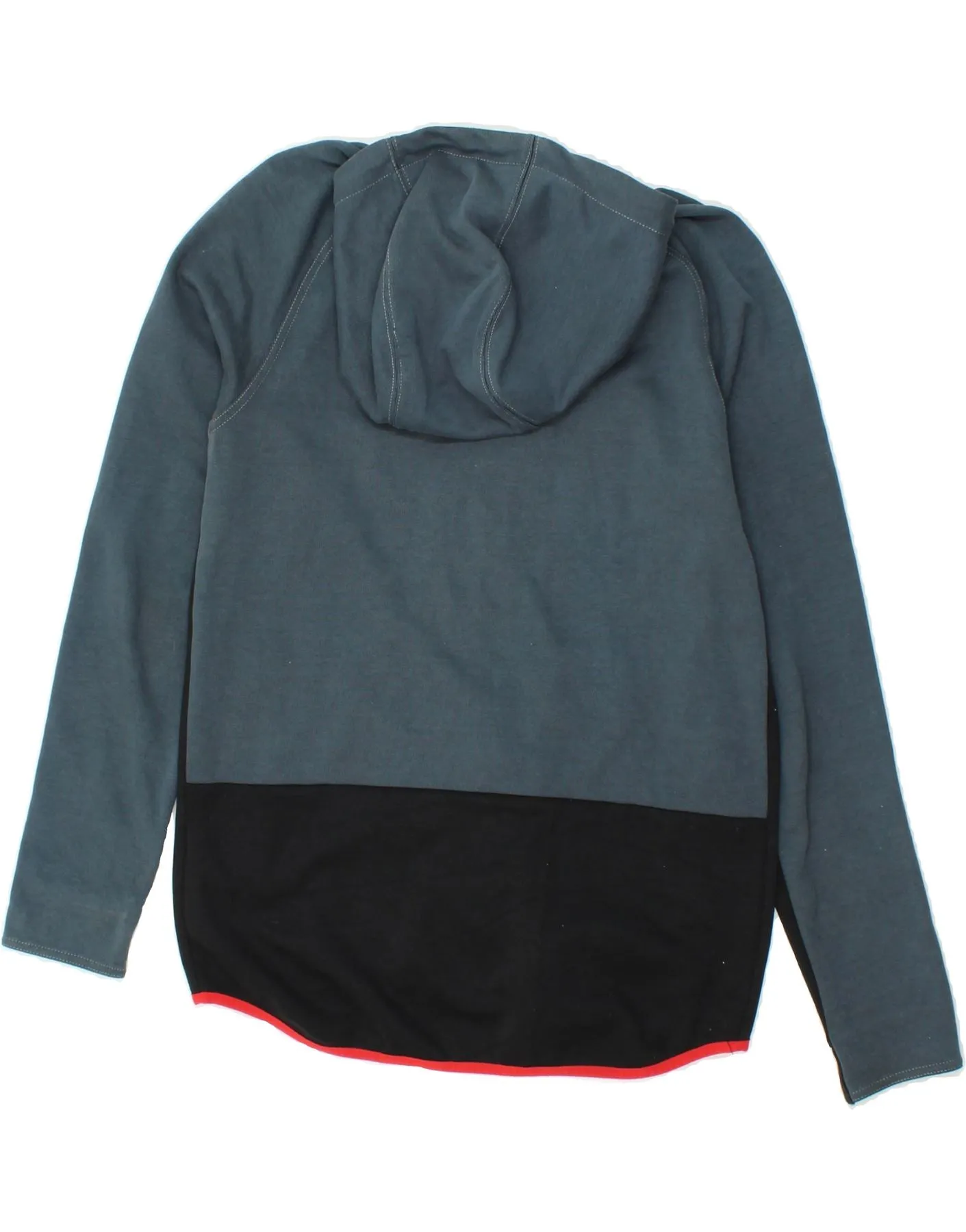 NIKE Mens Zip Hoodie Sweater Medium Blue Colourblock Cotton