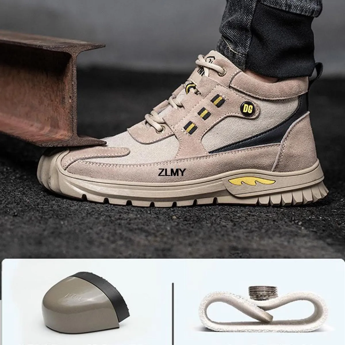 Nuovo design Anti Crash Scarpe antinfortunistiche da uomo Sneaker con punta in acciaio Uomo Stivali antinfortunistici in gomma a